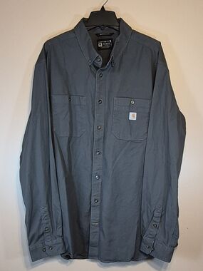 Carhartt Men’s Slate Gray Button-Down Rugged Flex Shirt